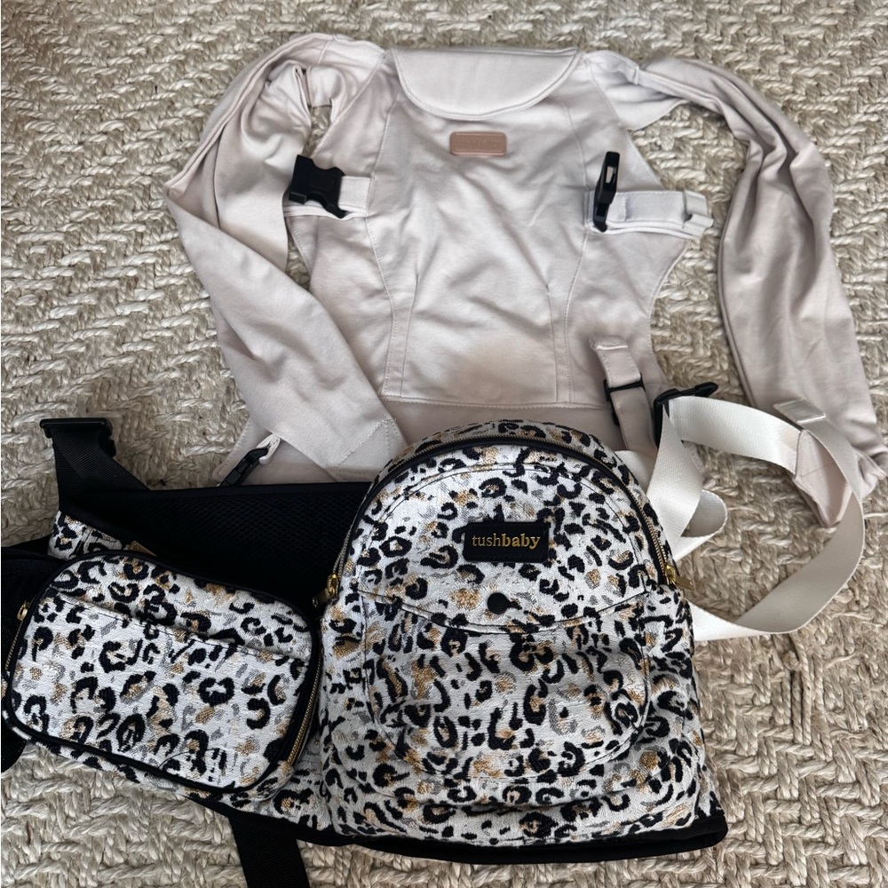 Tushbaby Leopard Print hip Carrier and snug